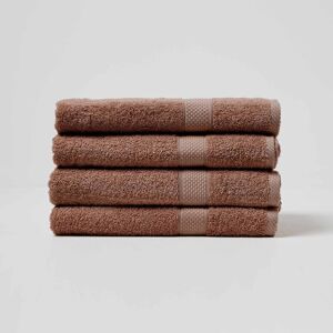 Homescapes Chocolate Bath Towel Set of 4 Turkish Cotton Homescapes Chocolate Bath Towel Set of 4 Turkish Cotton