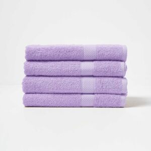 Homescapes Lilac Bath Towel Set of 4 Turkish Cotton Homescapes Lilac Bath Towel Set of 4 Turkish Cotton