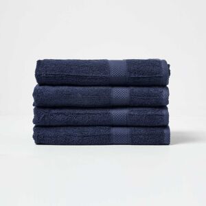 Homescapes Navy Blue Bath Towel Set of 4 Turkish Cotton Homescapes Navy Blue Bath Towel Set of 4 Turkish Cotton