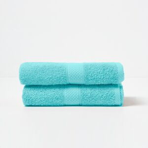 Homescapes Aqua Hand Towel Set of 2 Turkish Cotton Homescapes Aqua Hand Towel Set of 2 Turkish Cotton