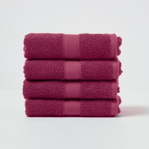 Homescapes Burgundy Hand Towel Set of 4 Turkish Cotton Homescapes Burgundy Hand Towel Set of 4 Turkish Cotton