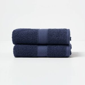 Homescapes Navy Blue Hand Towel Set of 2 Turkish Cotton Homescapes Navy Blue Hand Towel Set of 2 Turkish Cotton
