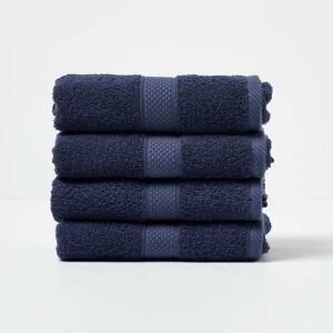 Homescapes Navy Blue Hand Towel Set of 4 Turkish Cotton Homescapes Navy Blue Hand Towel Set of 4 Turkish Cotton