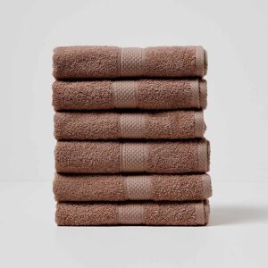 Homescapes Chocolate Hand Towel Set of 6 Turkish Cotton Homescapes Chocolate Hand Towel Set of 6 Turkish Cotton