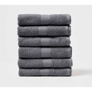Homescapes Grey Hand Towel Set of 6 Turkish Cotton Homescapes Grey Hand Towel Set of 6 Turkish Cotton