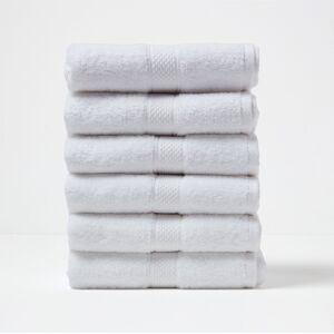 Homescapes White Hand Towel Set of 6 Turkish Cotton Homescapes White Hand Towel Set of 6 Turkish Cotton