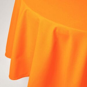 Homescapes Plain Cotton Orange Tablecloth, 70 Inches Round Homescapes Plain Cotton Orange Tablecloth, 70 Inches Round