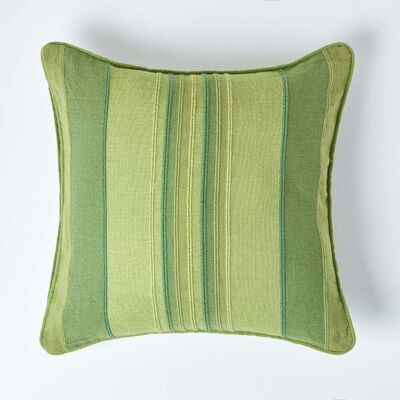 Homescapes Cotton Striped Green Cushion Cover Morocco , 45 x 45 cm Homescapes Cotton Striped Green Cushion Cover Morocco , 45 x 45 cm