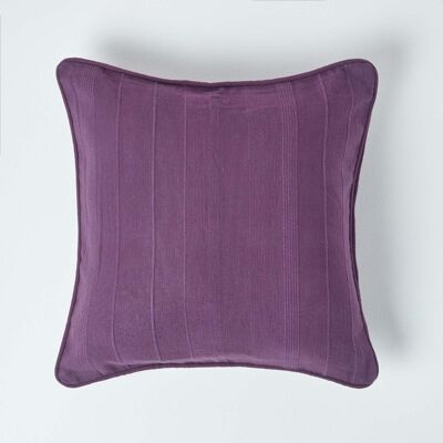Homescapes Cotton Rajput Ribbed Purple Cushion Cover, 45 x 45 cm Homescapes Cotton Rajput Ribbed Purple Cushion Cover, 45 x 45 cm