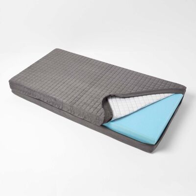 Homescapes Faux Suede Orthopaedic Foam 2 Seater Booster Cushion Cover, 100 x 50 cm, Grey, Zip Closure, Machine Washable, High Density Filling Homescapes Faux Suede Orthopaedic Foam 2 Seater Booster Cushion Cover, 100 x 50 cm, Grey, Zip Closure, Machine Washable, High Density Filling