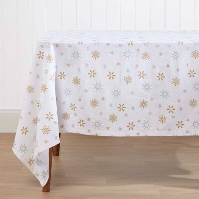 Homescapes Snowflake Christmas Tablecloth - 137cm x 228cm White Homescapes Snowflake Christmas Tablecloth - 137cm x 228cm White