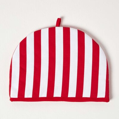 Homescapes Tea Cosy Double Design Red Stripes Teapot Warmer Homescapes Tea Cosy Double Design Red Stripes Teapot Warmer