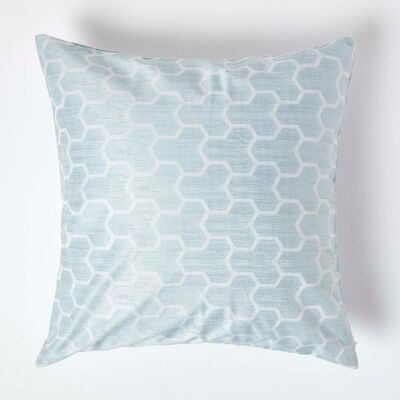 Homescapes Geometric Blue Jacquard Cushion Cover, 60 x 60 cm Homescapes Geometric Blue Jacquard Cushion Cover, 60 x 60 cm