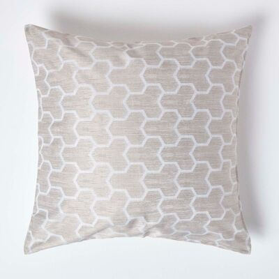 Homescapes Geometric Natural Jacquard Cushion Cover, 60 x 60 cm Homescapes Geometric Natural Jacquard Cushion Cover, 60 x 60 cm