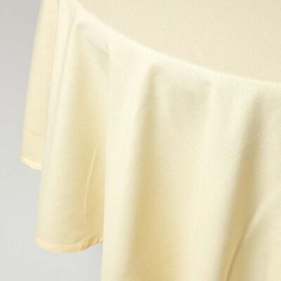 Homescapes Homescapes 178 cm Round Cream Cotton Tablecloth - Tablecloth Homescapes Homescapes 178 cm Round Cream Cotton Tablecloth - Tablecloth