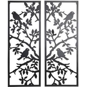 Metal wall decoration shabby chic birds DKD Home Decor (x2) One size Metal wall decoration shabby chic birds DKD Home Decor (x2) One size