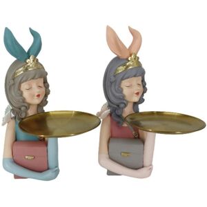 DKD Home Decor Lady Pink Golden Resin Modern - Decorative Figure DKD Home Decor Lady Pink Golden Resin Modern - Decorative Figure