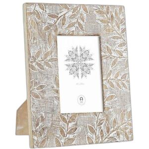 Indian glass and mango wood photo frame DKD Home Decor One size Indian glass and mango wood photo frame DKD Home Decor One size