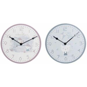 DKD Home Decor Children's Pink Wood Wall Clock - Wall Clock DKD Home Decor Children's Pink Wood Wall Clock - Wall Clock