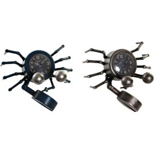 Vintage iron table clock DKD Home Decor (x2) One size Vintage iron table clock DKD Home Decor (x2) One size