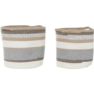 Cotton jute storage basket DKD Home Decor 40x40x40 cm (x2) One size Cotton jute storage basket DKD Home Decor 40x40x40 cm (x2) One size