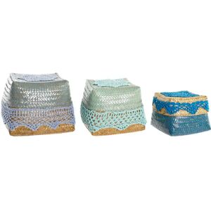 Bamboo cotton storage basket DKD Home Decor 22x27x27 cm (x3) One size Bamboo cotton storage basket DKD Home Decor 22x27x27 cm (x3) One size