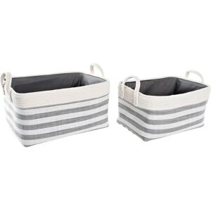 Cotton storage basket DKD Home Decor 40x30x23 cm (x2) One size Cotton storage basket DKD Home Decor 40x30x23 cm (x2) One size