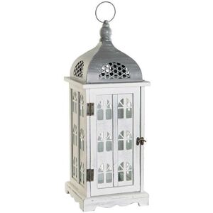Lantern in aged wood finish Mediterranean glass DKD Home Decor Mixte One size Lantern in aged wood finish Mediterranean glass DKD Home Decor Mixte One size