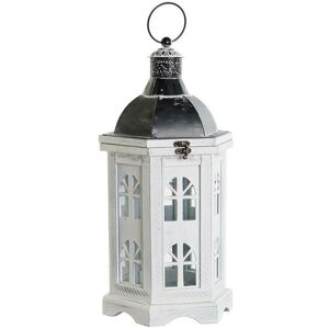 Lantern in aged wood and glass finish DKD Home Decor Mixte One size Lantern in aged wood and glass finish DKD Home Decor Mixte One size