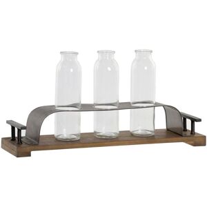 Metal glass vase DKD Home Decor 45x11x22 cm (x3) One size Metal glass vase DKD Home Decor 45x11x22 cm (x3) One size