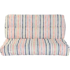 Aluminium striped floor cushion DKD Home Decor Mixte One size Aluminium striped floor cushion DKD Home Decor Mixte One size