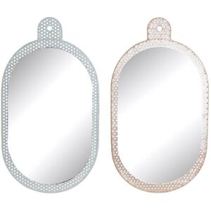 DKD Home Decor Pink White Oval Wall Mirror - Wall Mirror DKD Home Decor Pink White Oval Wall Mirror - Wall Mirror