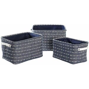Polyester storage basket DKD Home Decor 38x28x25 cm (x3) One size Polyester storage basket DKD Home Decor 38x28x25 cm (x3) One size