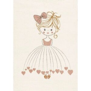 Yellow Tipi Little Girl Rug - 120x170 cm - Pink & Cream Yellow Tipi Little Girl Rug - 120x170 cm - Pink & Cream