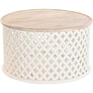 Aluminium coffee table with mango wood DKD Home Decor 81x81x45 cm One size Aluminium coffee table with mango wood DKD Home Decor 81x81x45 cm One size