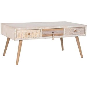 Cotton fir coffee table DKD Home Decor 110x60x50 cm One size Cotton fir coffee table DKD Home Decor 110x60x50 cm One size