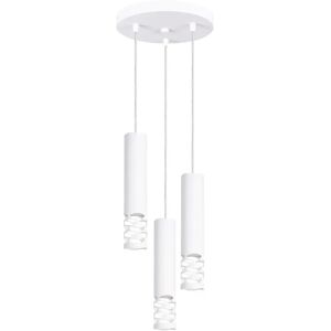 Sollux Lighting Liro White Modern Steel Pendant - 3 Light Sources - 25x125cm Sollux Lighting Liro White Modern Steel Pendant - 3 Light Sources - 25x125cm