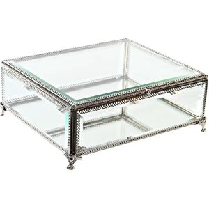 Glass and metal jewelry box DKD Home Decor One size Glass and metal jewelry box DKD Home Decor One size