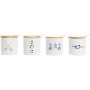 DKD Home Decor Sailor Multicolour Bamboo Sugar Bowl - 4 Pieces DKD Home Decor Sailor Multicolour Bamboo Sugar Bowl - 4 Pieces