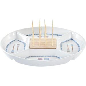 Mediterranean stoneware bamboo aperitif tray DKD Home Decor Mixte One size Mediterranean stoneware bamboo aperitif tray DKD Home Decor Mixte One size