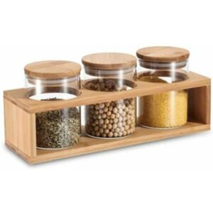 Bamboo jar borosilicate glass DKD Home Decor 31x11x11,5 cm (x3) One size Bamboo jar borosilicate glass DKD Home Decor 31x11x11,5 cm (x3) One size
