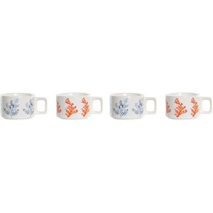 Coral dolomite metal coffee cup DKD Home Decor (x4) One size Coral dolomite metal coffee cup DKD Home Decor (x4) One size