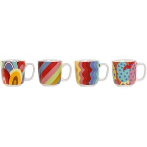 Coral bamboo modern coffee cup DKD Home Decor (x4) One size Coral bamboo modern coffee cup DKD Home Decor (x4) One size