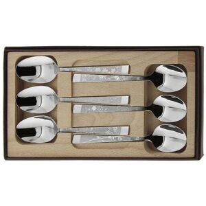 ROGER ORFÈVRE Stainless Steel Coffee Spoons - Natura Design ROGER ORFÈVRE Stainless Steel Coffee Spoons - Natura Design