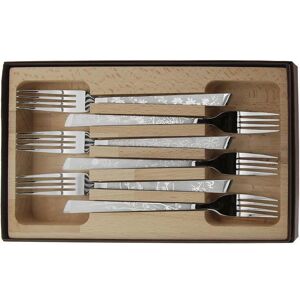 Set of 6 decor natura stainless steel forks Roger Orfèvre Mixte One size Set of 6 decor natura stainless steel forks Roger Orfèvre Mixte One size
