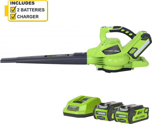 Greenworks GD40BV 40v Cordless Blower c/w battery & charger