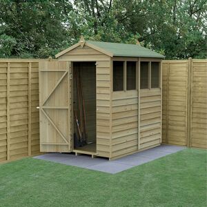 Forest Garden 6' x 4' Forest 4Life 25yr Guarantee Overlap Pressure Treated Apex Wooden Shed - 4 Windows (1.88m x 1.34m)