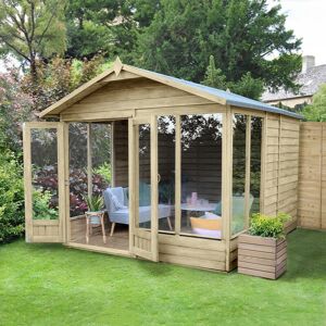Forest Garden 10' x 8' Forest 4Life 25yr Guarantee Double Door Apex Summer House (3.01m x 2.61m)