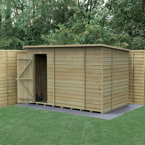 Forest Garden 10' x 6' Forest 4Life 25yr Guarantee Overlap Pressure Treated Windowless Pent Wooden Shed (3.11m x 2.05m)