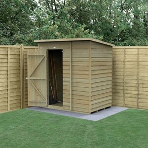 Forest Garden 6' x 4' Forest 4Life 25yr Guarantee Overlap Pressure Treated Windowless Pent Wooden Shed (1.98m x 1.4m)